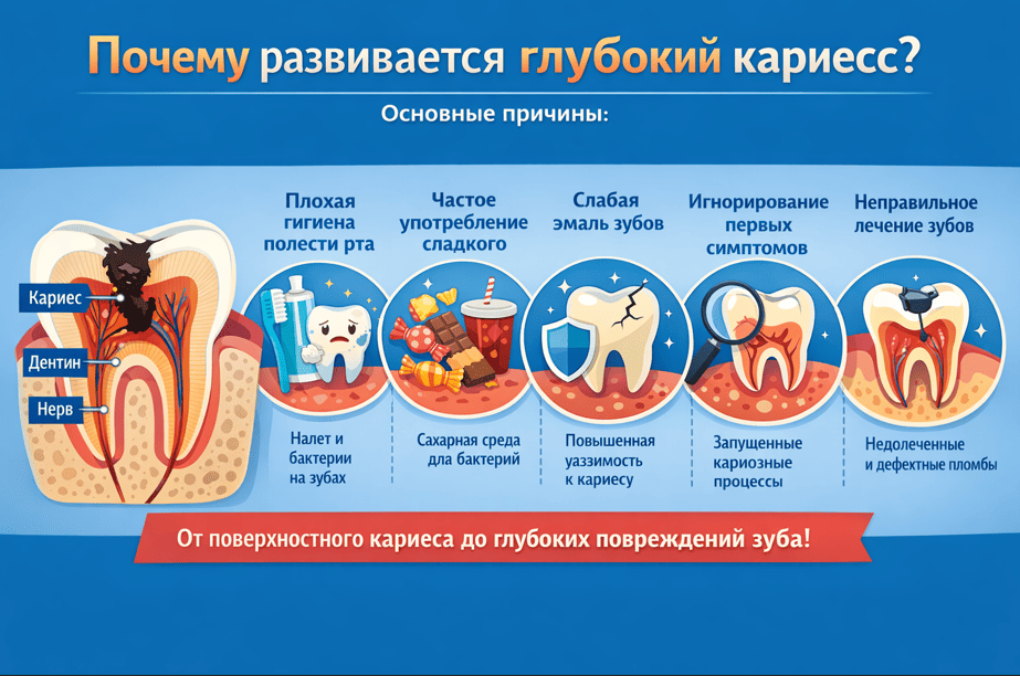 Почему развивается глубокий кариес
