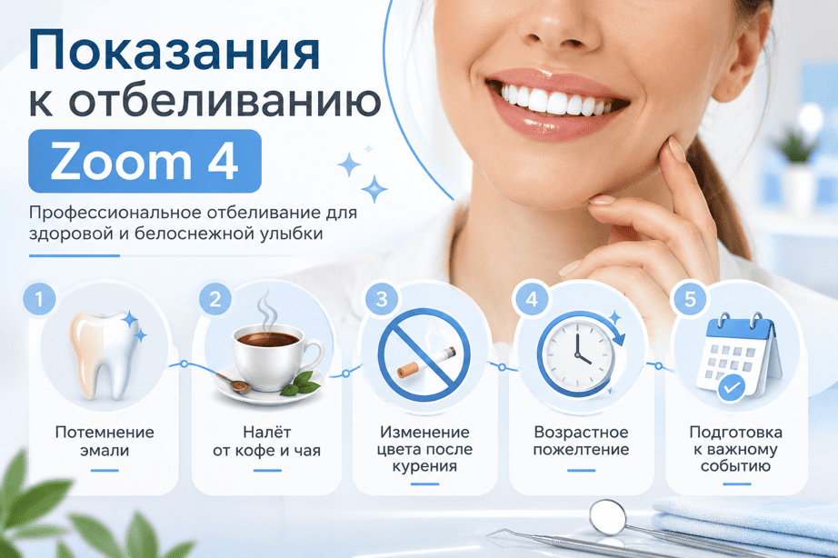 Показания к отбеливанию Zoom 4