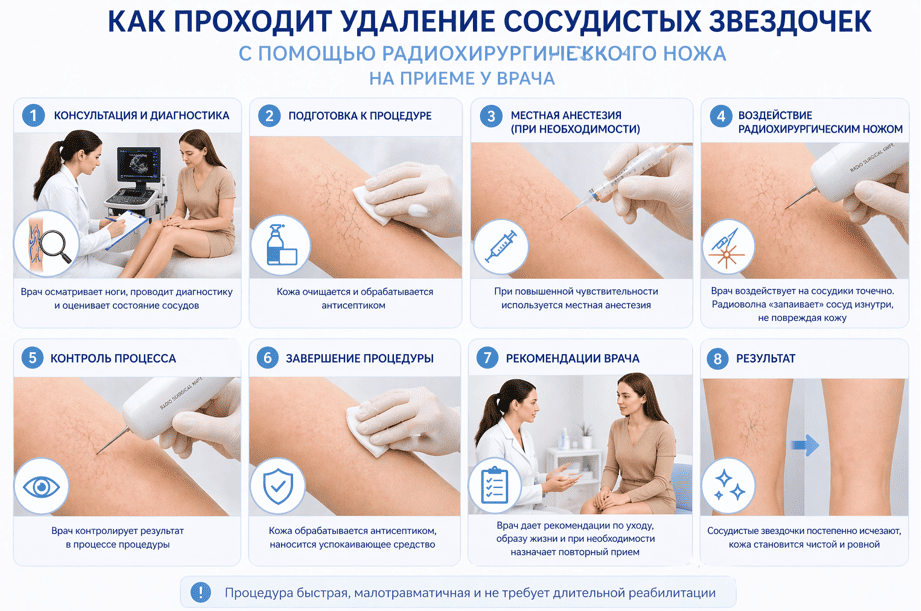Как проходит удаление 
сосудистых звездочек