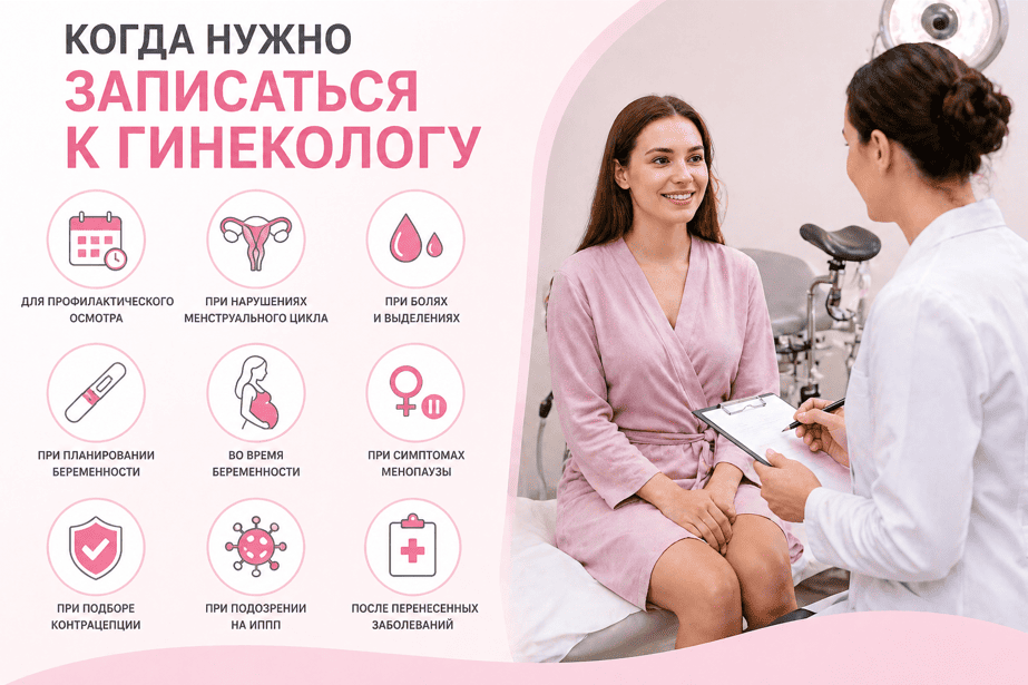 Когда нужно записаться к гинекологу
