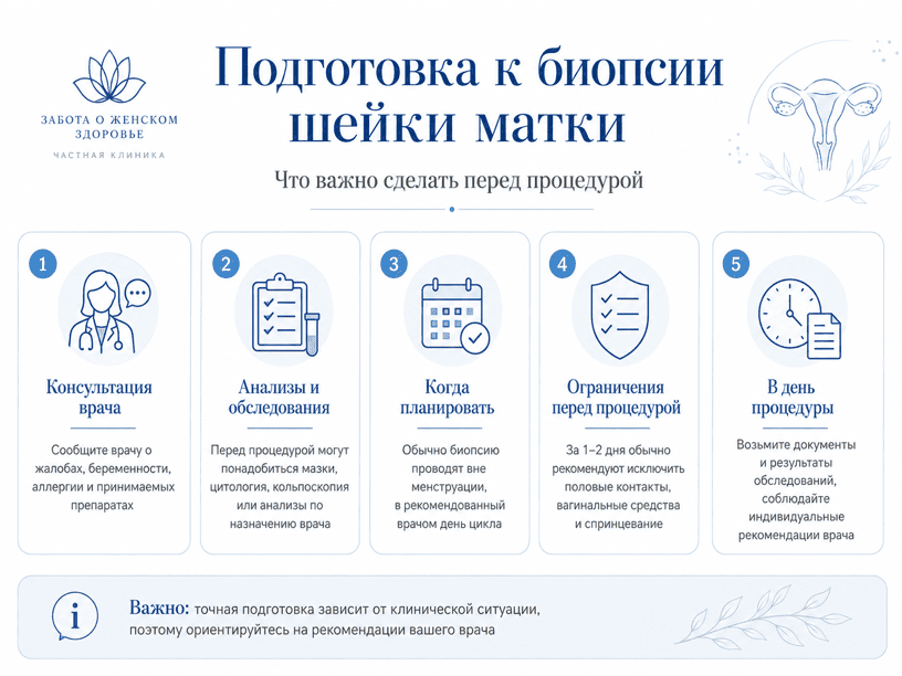 Подготовка к биопсии шейки матки