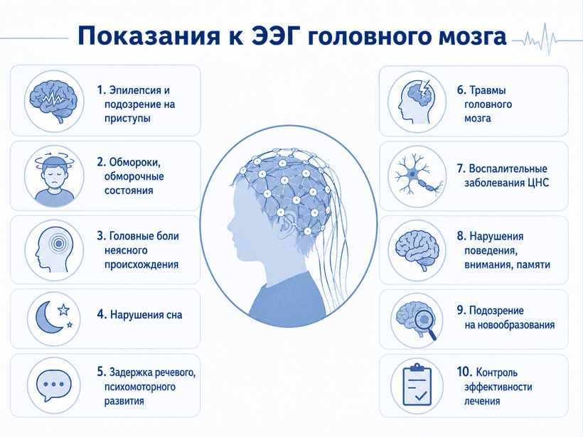 Показания к ЭЭГ головного мозга

