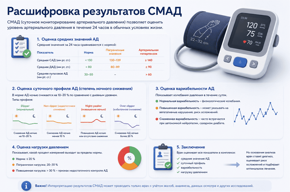 Расшифровка результатов СМАД