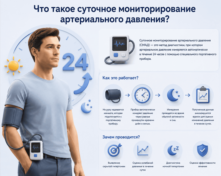 Что такое суточное мониторирование артериального давления