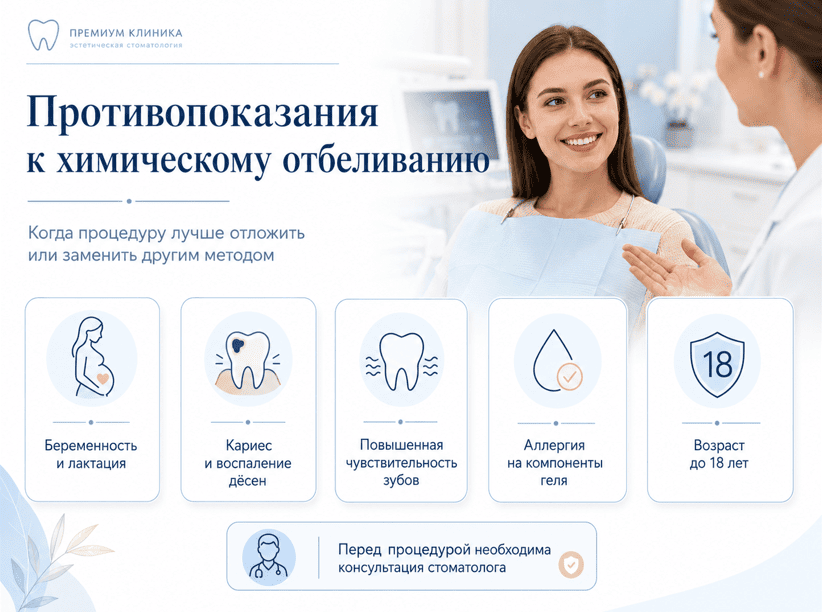 Противопоказания к химическому отбеливанию
