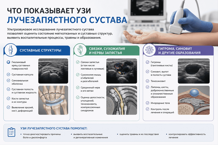 Что показывает УЗИ лучезапястного сустава
