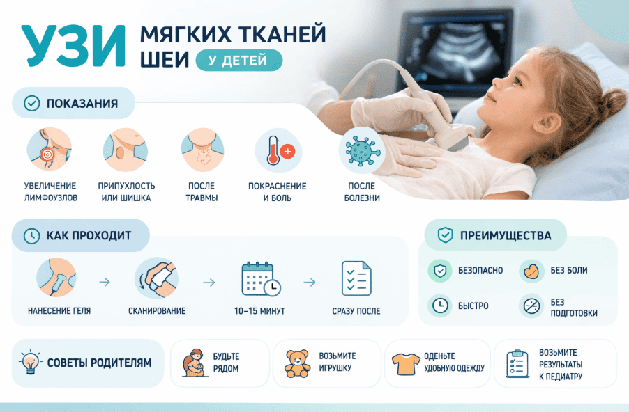 УЗИ мягких тканей шеи у детей
