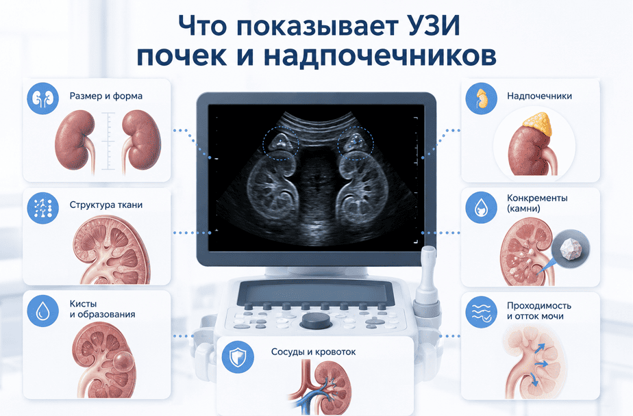 Что показывает  УЗИ почек