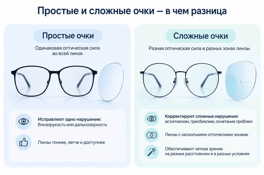 Простые и сложные очки - в чем разница