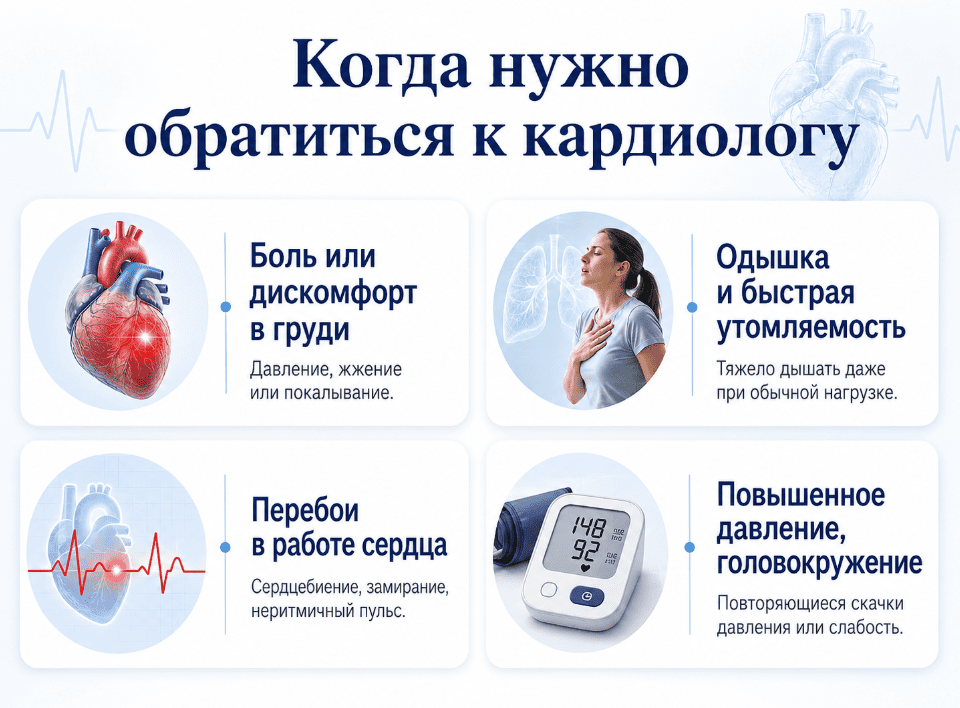 Когда нужно обратиться к кардиологу