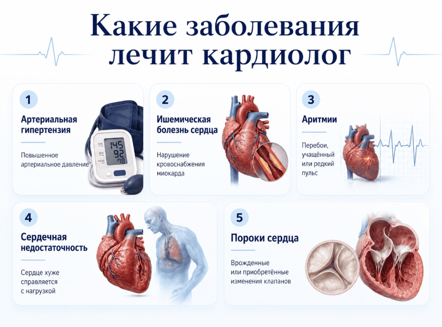 Какие заболевания лечит кардиолог