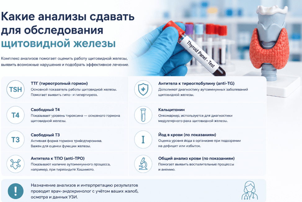 какие анализы сдать для щитовидной железы